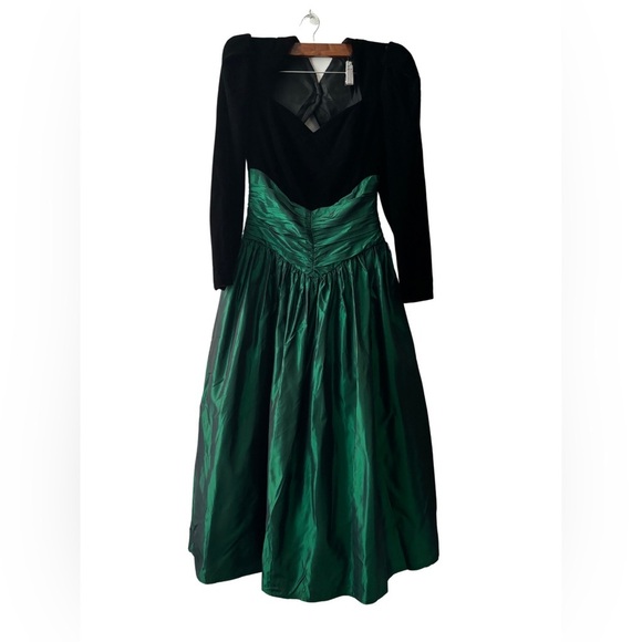 Scott McClintock holiday midi vintage dress in color‎ green and black size 6 - Picture 1 of 8